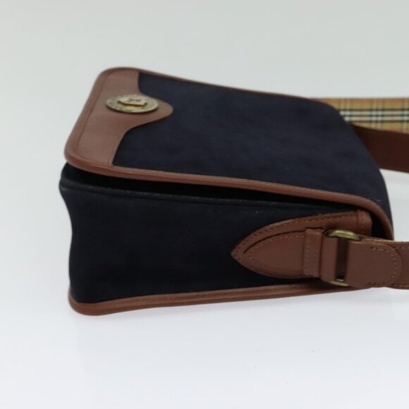 Burberrys Shoulder Bag Suede Leather Navy Auth BA2419 - Picture 5 of 16